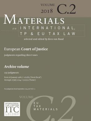 Van Raad, K. Materials on International, TP and EU Tax Law 2020-2021. Volume C2